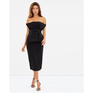 Asilio Revolve Revolution Square Bustier black belted dress size US 2 NWT